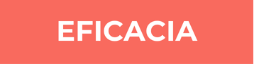 Texto blanco que reza EFICACIA centrado sobre un fondo coral sólido.
