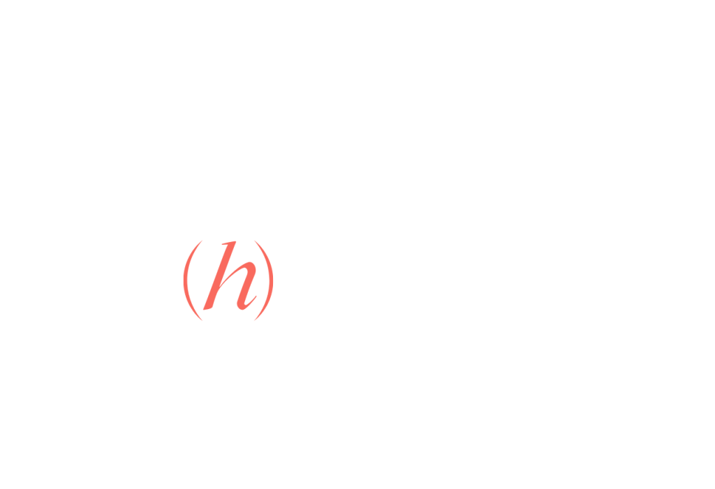 Fondo blanco con las palabras Nuestro (h)equipo en elegante fuente gris claro. La "(h)" está resaltada en rojo, lo que la hace destacar del resto del texto.