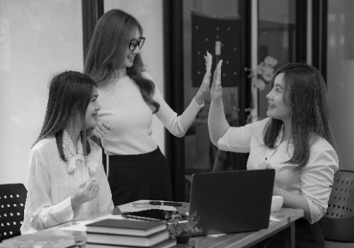 group asian business meetings discussing new startup idea projects creative business people plan strategy analysis brainstorm with document reports office photoaidcom greyscale 500x350